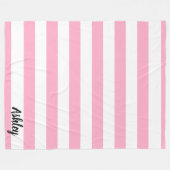 Couverture rayée de rose et blanche personnalisée (Devant (Horizontal))