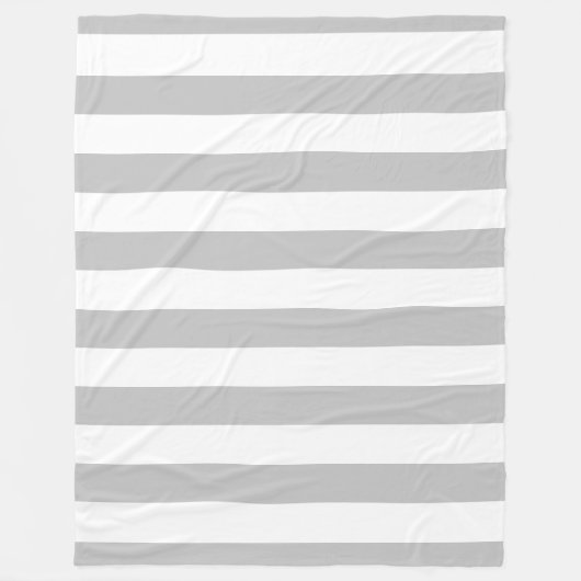 Couverture rayée grise et blanche d'ouatine (Devant)