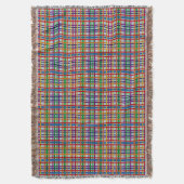 Couverture Rayure Carreaux Plaid Rustique Arc-en-ciel Gris Bl (devant Vertical)