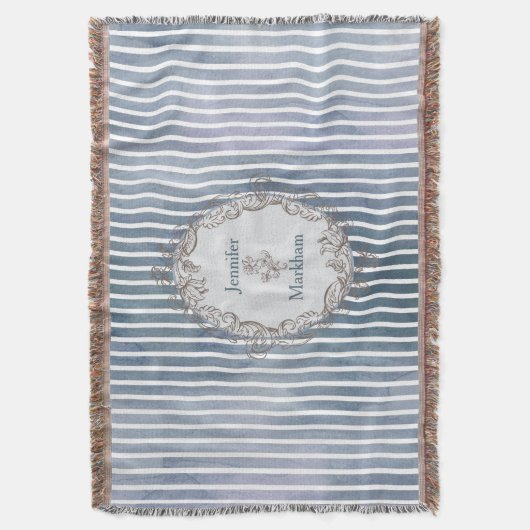 Couverture Rayure d'aquarelle bleu-gris baroque  (devant Vertical)