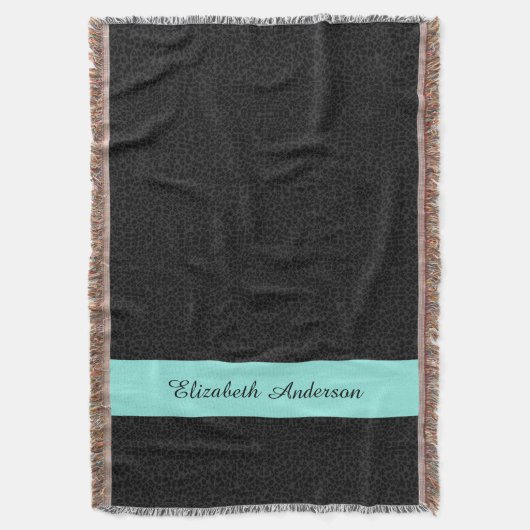 Couverture Rayure noire moderne d'Aqua d'empreinte de léopard (devant Vertical)