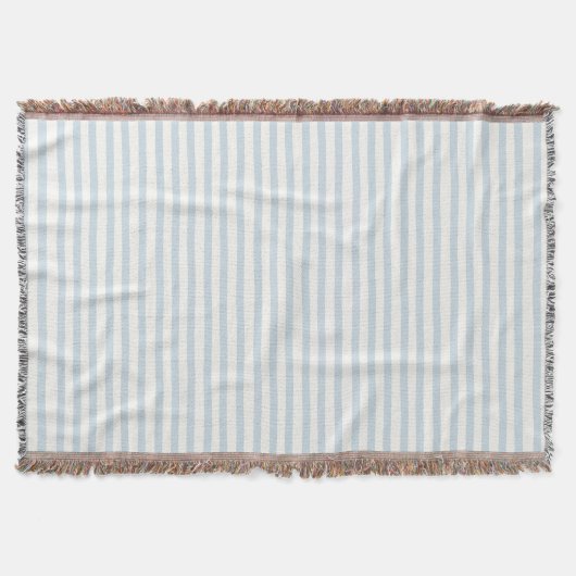 Couverture Rayures Blanches Bleu Ciel (Devant)