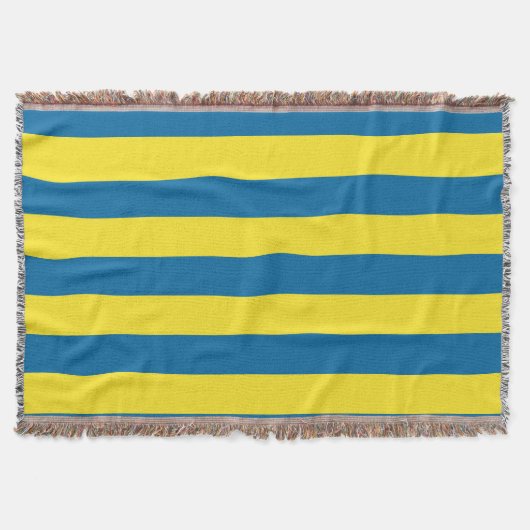 Couverture Rayures | Bleu et jaune | Personnalisable (Devant)