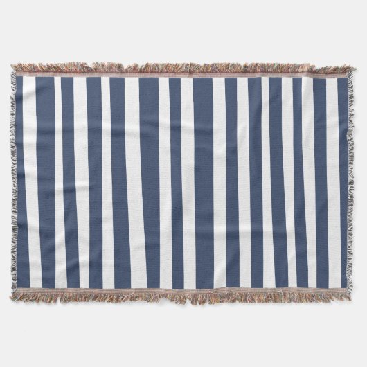 Couverture Râyures Bleu Marine Classiques | Style Marin Intem (Devant)