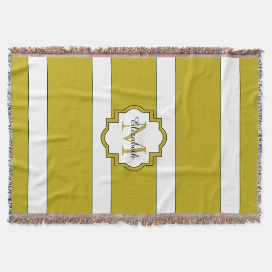 COUVERTURE RAYURES CHICS DE THROW_191 GOLD/WHITE (Devant)