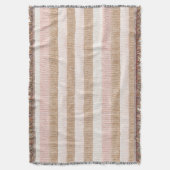 Couverture Rayures Crème Beige Rose (devant Vertical)