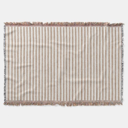Couverture Rayures Crème Marron Confortables (Devant)