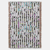 Couverture rayures motif rayées Abstraites beige turquoise p (devant Vertical)