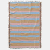 Couverture Rayures Ocres, Roses et Bleues  (devant Vertical)