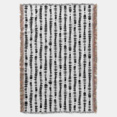 Couverture Rayures tribales contemporaines blanches et noires (devant Vertical)