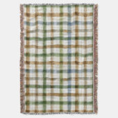 Couverture Rayures Vert Marron Bleu (devant Vertical)