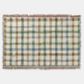 Couverture Rayures Vert Marron Bleu (Devant)