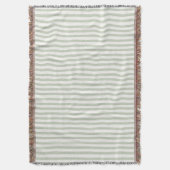 Couverture Rayures Vertes Blanches Chic (devant Vertical)