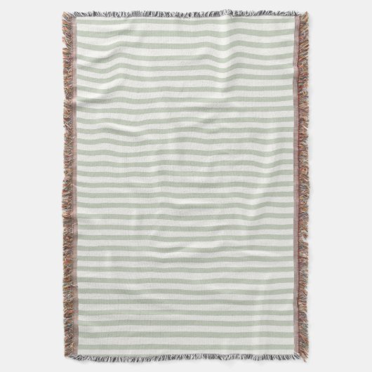 Couverture Rayures Vertes Blanches Chic (devant Vertical)
