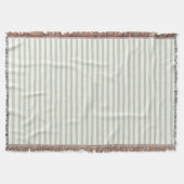 Couverture Rayures Vertes Blanches Chic (Devant)