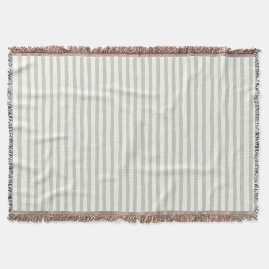 Couverture Rayures Vertes Blanches Chic (Devant)