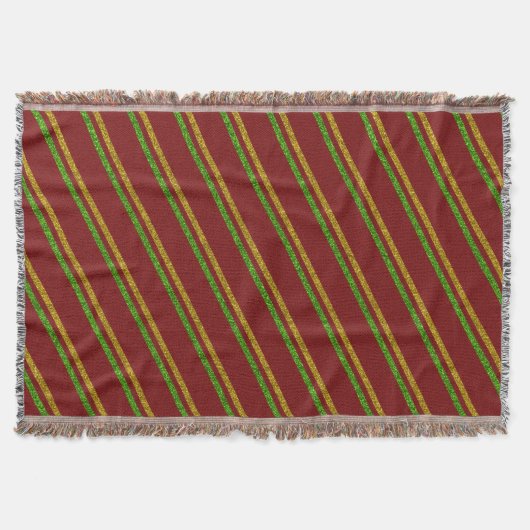 Couverture Rayures vertes et dorées Paillettes (Devant)