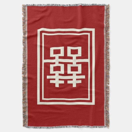 Couverture Rectangle double bonheur Mariage chinois classique (devant Vertical)