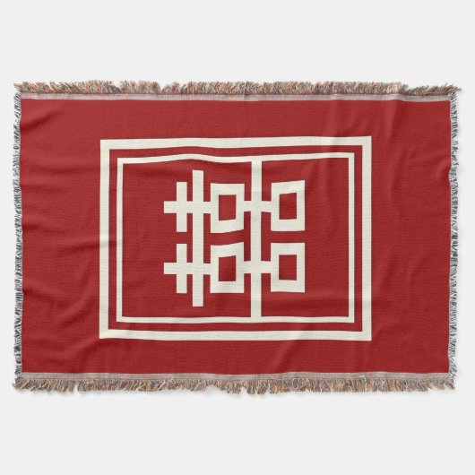 Couverture Rectangle double bonheur Mariage chinois classique (Devant)