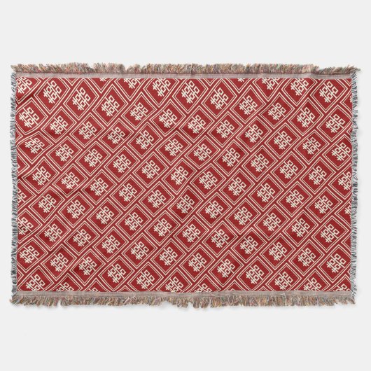 Couverture Rectangle double bonheur Mariage chinois classique (Devant)