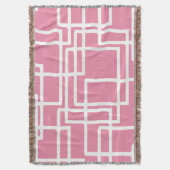 Couverture Rectangles Blancs Rétro Modernes Sur Rose Féminin (devant Vertical)