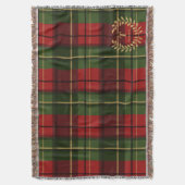 Couverture Red And Green Plaid With Monogram Inside A Wreath (devant Vertical)