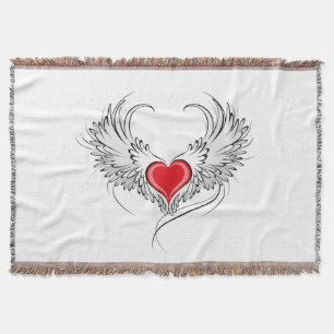 Couverture Red Angel Coeur avec ailes