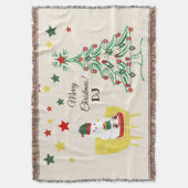 Couverture Red Green White Star Ours Monogramme Joyeux Noël (devant Vertical)