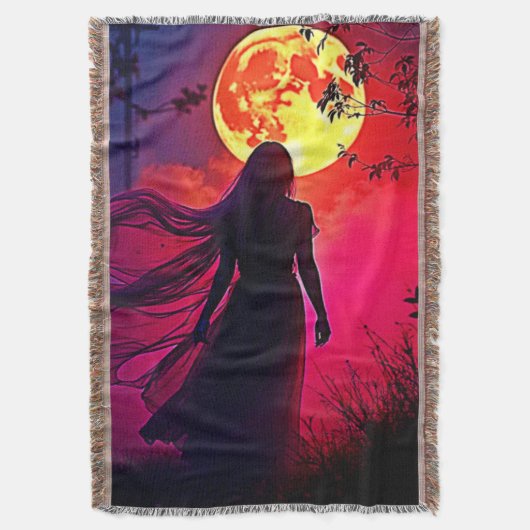 Couverture Red Moon Shadow Woman Conception de mystère (devant Vertical)