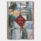 Couverture Red Multiple Photos Custom Monogramme Nom de famil (devant Vertical)