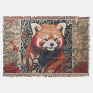 Couverture Red Panda Elegant William Morris Inspiré Floral