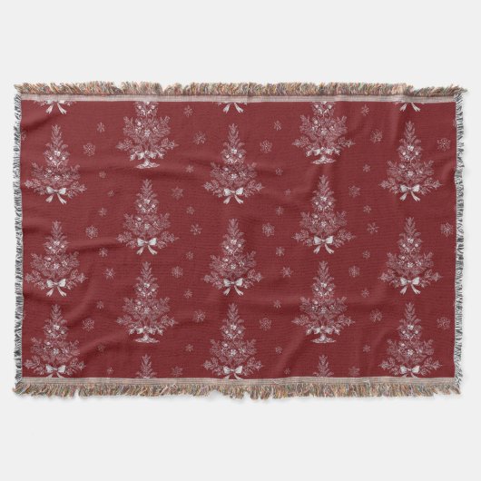 Couverture Red Toile De Jouy Coquette Christmas Foliage (Devant)