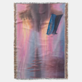 Couverture Réflexion du ciel rose de bateau bleu rustique (devant Vertical)