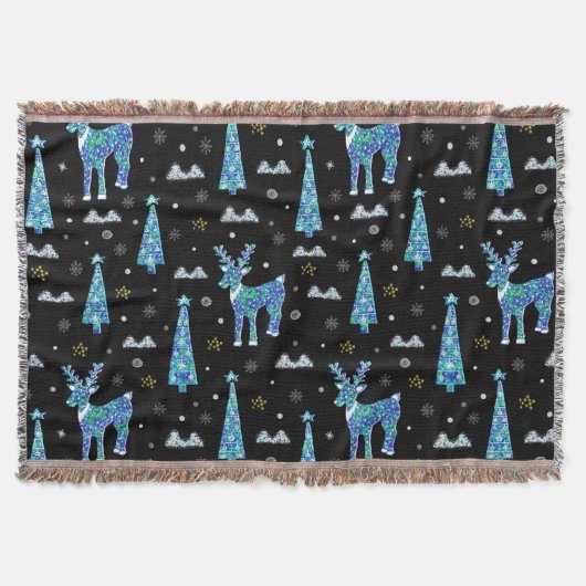 Couverture Rennes, flocons de neige, motif de Noël (Devant)