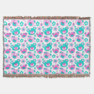 Couverture Répétez le jet d'aqua de rose de fleur d'ours de