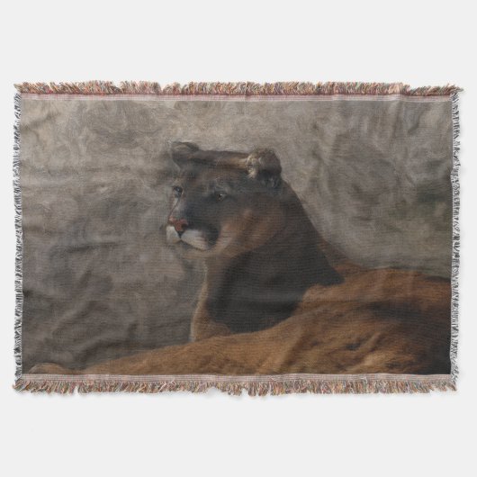 Couverture Repose Cougar Mountain Lion Art Design (Devant)