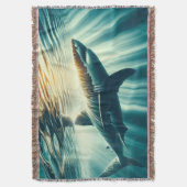 Couverture Requin dans la mer bleue profonde & soleil (devant Vertical)