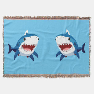 Couverture Requin de dessin animé nageant sous l'eau