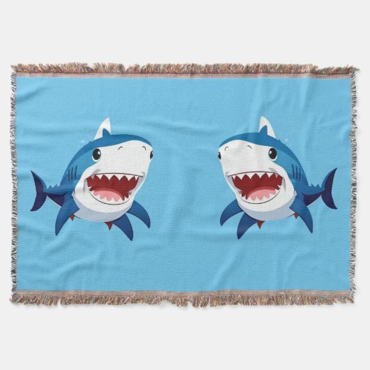 Couverture Requin de dessin animé nageant sous l'eau (Devant)