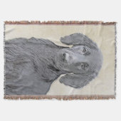 Couverture Retriever à couche plate - Art original de chien (Devant)