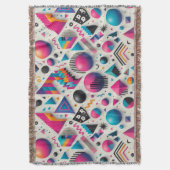 Couverture Retro 90s Memphis Geometric Neon Bold Throw Blanke (devant Vertical)