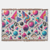 Couverture Retro 90s Memphis Geometric Neon Bold Throw Blanke (Devant)