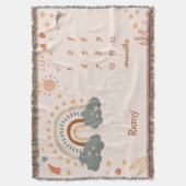 Couverture Retro Boho Arc-en-ciel rouille bébé mois jalon (devant Vertical)