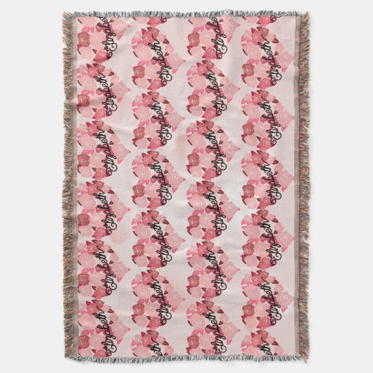 Couverture Retro Boho Floral I Heart Nom calligraphie texte (devant Vertical)
