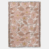 Couverture Retro Boho Pink Botanical Illustrated Floral  (devant Vertical)