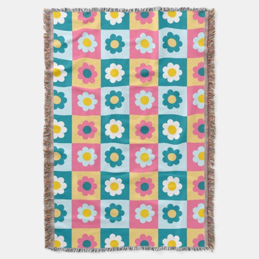 Couverture Retro Cute colorful Pastel Flowers Pattern  (devant Vertical)