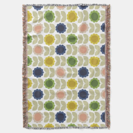 Couverture Retro Groovy Summer Flowers Stems (devant Vertical)