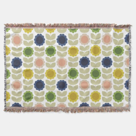 Couverture Retro Groovy Summer Flowers Stems (Devant)