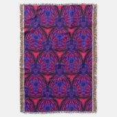 Couverture Retro Modern Magenta Electric Bloom Throw Blanket (devant Vertical)