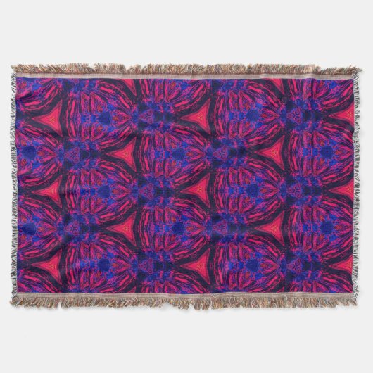 Couverture Retro Modern Magenta Electric Bloom Throw Blanket (Devant)